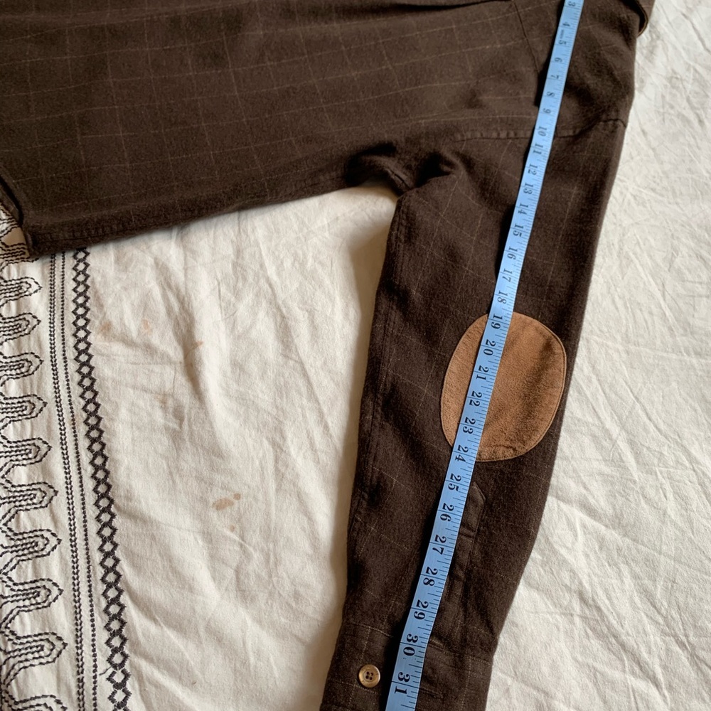 Turnbury 100% Wool Brown Plaid Shirt M - Picture 8 of 8